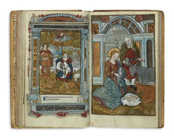 CATHOLIC LITURGY.  Heures a lusaige de Romme tout au long sans riens requerir.  1509.  Hand-colored copy, printed on vellum.